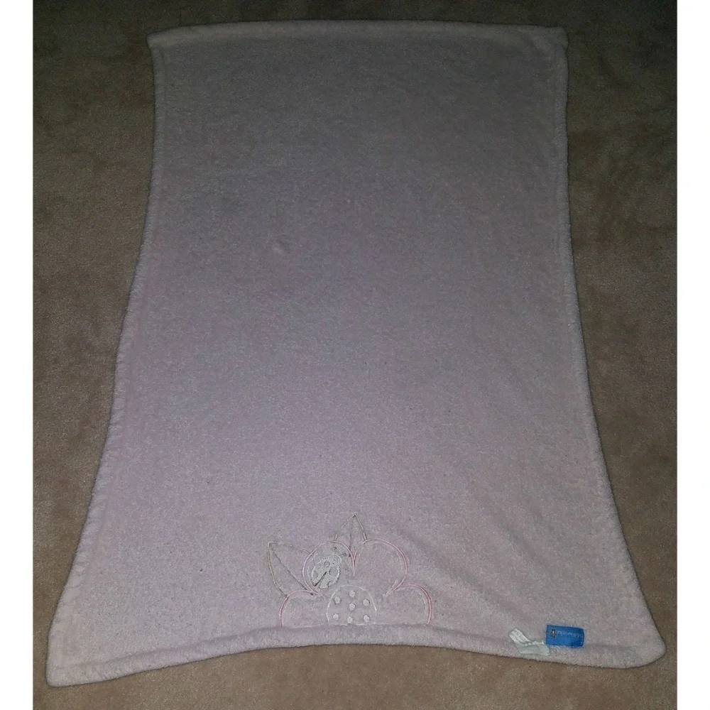 Tiddliwinks Flower Ladybug Pink Baby Blanket Lovey Fleece Girl Soft SPOTS AS IS